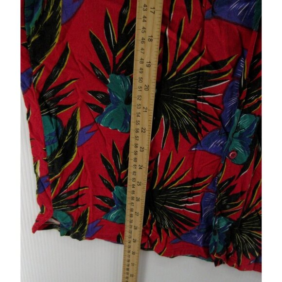 VINTAGE Hawaiian Shirt Medium Weekends Only Floral Loop Collar Camp 90s - Picture 4 of 10